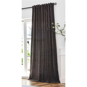 Image 1 of Дрейпари БГ Плътна жакардова завеса серия "HAVANNA" цвят кафяво-златисто, с пришита универсална ширит лента за окачване на релса или тръбен корниз, размер 245x135см. код-2023340