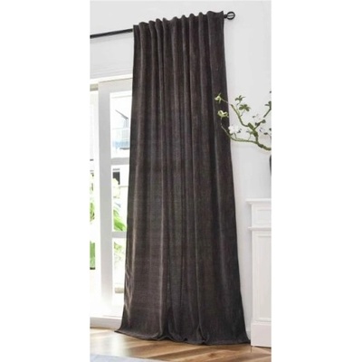 Дрейпари БГ Плътна жакардова завеса серия "HAVANNA" цвят кафяво-златисто, с пришита универсална ширит лента за окачване на релса или тръбен корниз, размер 245x135см. код-2023340