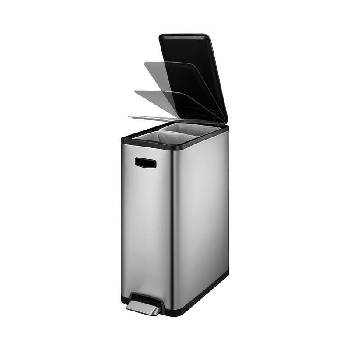 Image 1 of EKO-Europe EKO Кош за разделно събиране на отпадъци с педал ECOSLIM - 2 х 20 литра - мат (EKO 937640 - Matt s/s)