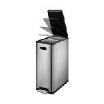 EKO-Europe EKO Кош за разделно събиране на отпадъци с педал ECOSLIM - 2 х 20 литра - мат (EKO 937640 - Matt s/s) - luxdom