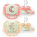 Philips Залъгалки Philips Avent Ultra Soft - Night, 0-6 м, 2 броя, луна/сова (SCF094/02) - baby