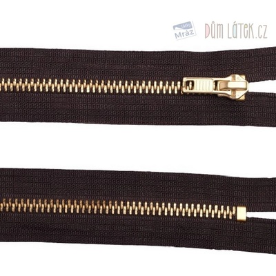 Zips džínsový hnedý, 18 cm