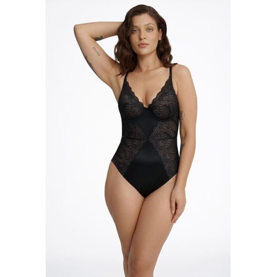 Čipkové body Isabelle push-up čierne