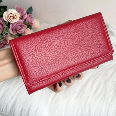 Портмоне Естествена Кожа Червено - Модел 1001