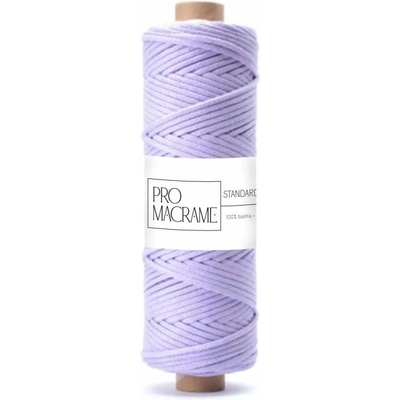 bavlněná šňůra Pro Macramé 5mm, splétaná - levandulová