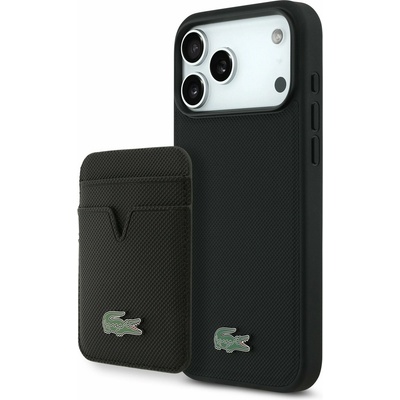 Lacoste Iconic Petit Pique MagSafe Задний Чехол + Портфейл за iPhone 17 Pro Max Black Lacoste | Cheren | МЪЖЕ | UNI