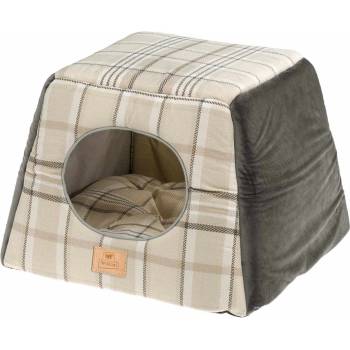 Ferplast Edinburgh - Елегантно сгъваемо легло тип къща за котки, 44 x 44 x h 33 см. - кафяво