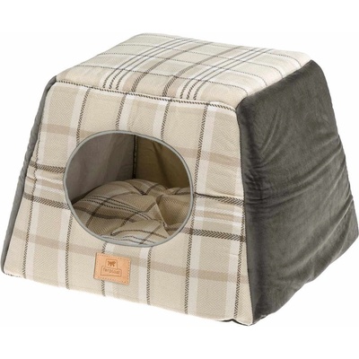 Ferplast Edinburgh - Елегантно сгъваемо легло тип къща за котки, 44 x 44 x h 33 см. - кафяво