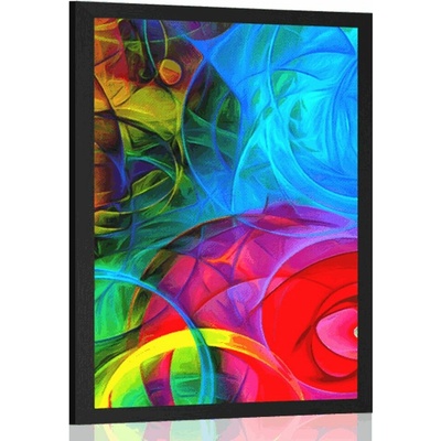 Plakát abstrakce plná barev - 60x90 silver