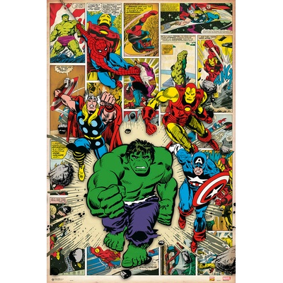 Plagát, Obraz - Marvel Comic - Here Come The Heroes, 61 × 91.5 cm