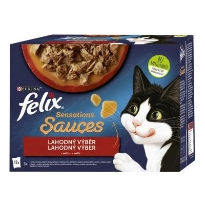 Felix Sensations hovězí, jehněčí, krůta, kachna v omáčce 12 x 85 g