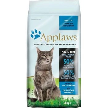 Applaws Adult Cat Ocean Fish with Salmon - суха храна за котка с 50% океански риби и сьомга 350gr