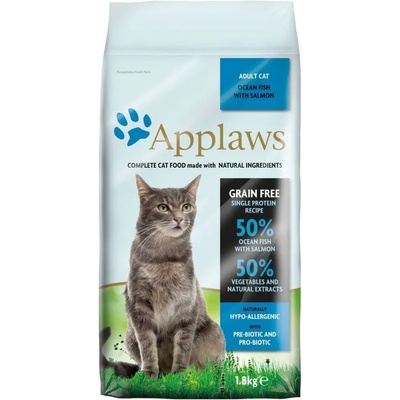 Applaws Adult Cat Ocean Fish with Salmon - суха храна за котка с 50% океански риби и сьомга 350gr