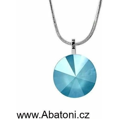Swarovski Elements Stříbrný náhrdelník (přívěsek + řetízek) modrý kulatý 34112.3 Summer Blue – Hledejceny.cz