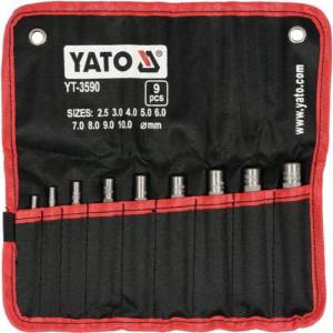 TOYA Комплект замби yato, Ф2.5 - Ф10, 9 бр (euro yt 3590)