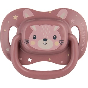 Canpol babies Симетрична силиконова залъгалка Canpol - Cute Animals, 0-6 месеца, Розова (34/924_pin)