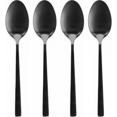 Excellent Houseware Súprava čiernych čajových lyžičiek 4 ks 15 cm