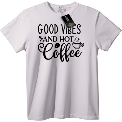 NOONEBRAND Тениска Добри Вибрации и Горещо Кафе - 2XL, Black