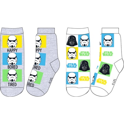 Star Wars licencie Chlapčenské ponožky Star Wars biela / šedá
