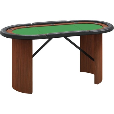 vidaXL Pokerový stůl pro 10 hráčů zelený 160 x 80 x 75 cm