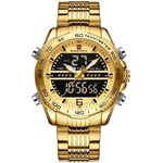 Curren Мъжки часовник Naviforce Effluvium, Неръждаема стомана, Златист (NAVIFORCE-9195S-GOLD-GOLD) Часовници