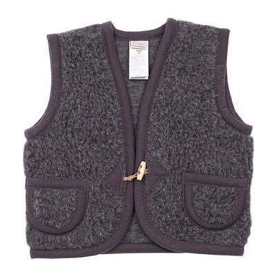 Vlnka z ovčí vlny s knoflíky tmavě šedá