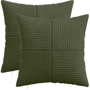 vidaXL Калъфка за възглавница 2 бр. ALMELO Зелено 35 x 35 cm кордурой (914073)