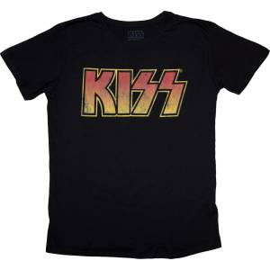 Kiss Vintage Classic Logo Black M Дамски Риза (KISSTS01LB02)