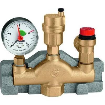 Caleffi SET - odvzdušňovací ventil, manometr, pojišťovací ventil 1" 3bar 950