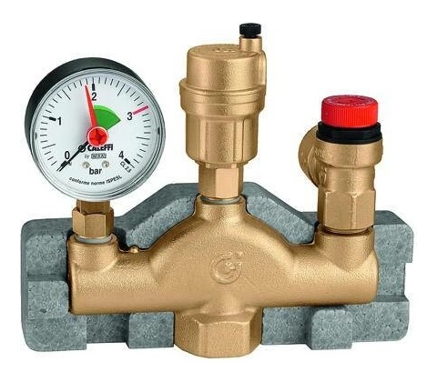 Caleffi SET - odvzdušňovací ventil, manometr, pojišťovací ventil 1