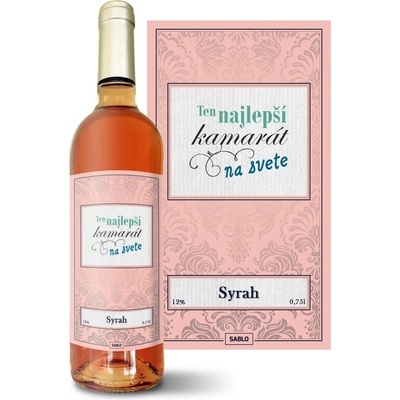 Sablio Najlepší kamarát na svete Syrah ružové suché víno 12 % 0,75 l (čistá fľaša)