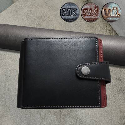Luxusní monogram Vaše iniciály vyražené na peněžence ARTHUR