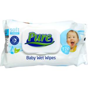  PURE мокри кърпи, Baby, 120 броя