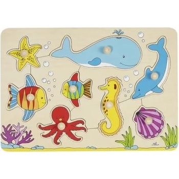 Image 1 of Goki - Дървен пъзел с дръжки - Морско дъно (57953)