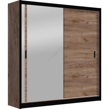 EMS Гардероб с огледало SABRINA 203x215 см, дъб крафт (MT0050)