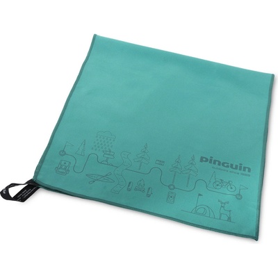 Pinguin uterák Micro towel Map 60 x 120 cm petrol