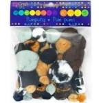 Dalprint Acrylic pompons animal prints 56pcs mix