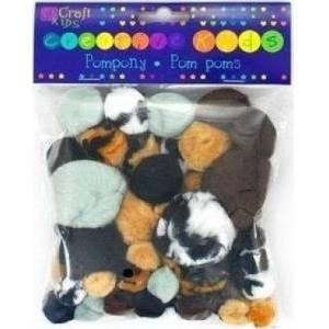 Dalprint Acrylic pompons animal prints 56pcs mix