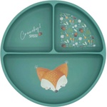 Sassi Junior Силиконова чиния с вакуум Sassi - Crunchy The Fox, зелена (SSSI1662)