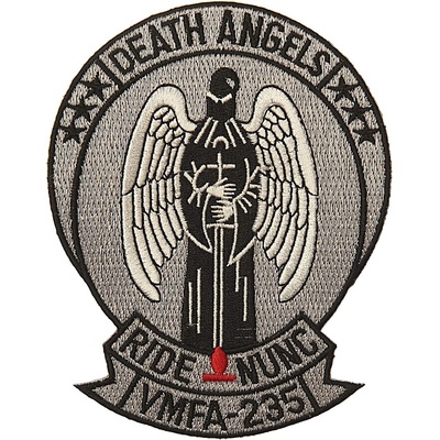 Nášivka textilná 101 Inc Death Angels VMFA-235 - strieborná-čierna