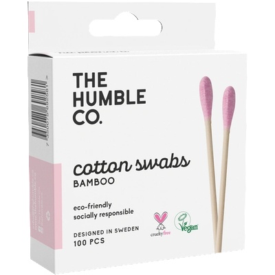 The Humble Co. . Биоразградими памучни тампони от бамбук - розови, сини, бели или черни