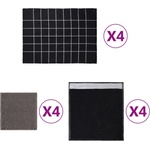 vidaXL Комплект кърпи от 12 части, черен, памук (136294)