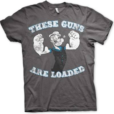 HYBRIS мъжка тениска Попай Моряка - These Guns Are Loaded - Dark Grey - HYBRIS - KF-1-POP014-H53-6-AZ