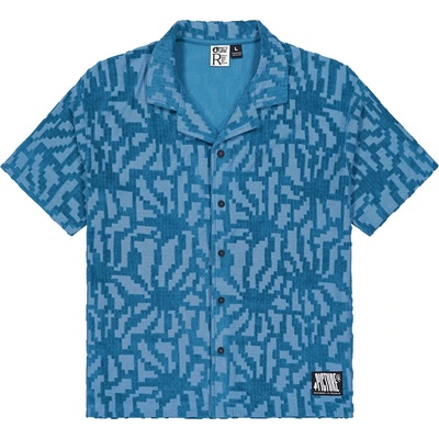 Picture Мъжка риза с копчета Picture Spongy Shirt - Blue Flower Embossed - размер XL (033-3091-0114)