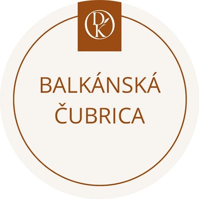 Davídkovo koření Etiketa Balkánská čubrica béžová průměr 4,5 cm 1 ks