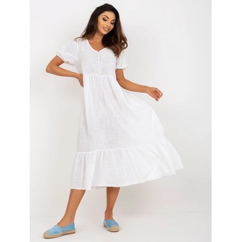 Dlouhé bavlněné šaty s volánem TW-SK-BI-25504.19P white