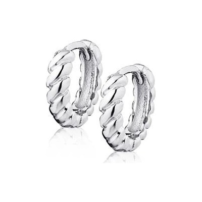Nubis stříbrné náušnice kroužky kroucené NB-3242