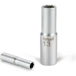 Fortum Фасунга, удължена, 1/4", 10 мм, 61CrV5, матов хром, дължина 50 мм