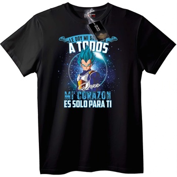 NOONEBRAND Тениска Vegeta: Сърцето ми е само за теб - XXS, Black
