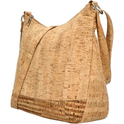 Korková crossbody dámska kabelka strednej veľkosti MSR14 prírodná hnedá